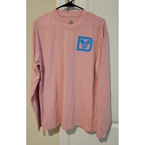 Disney World EPCOT Logo Pink Long Sleeve Shirt Size L Cotton Blend FLAWS